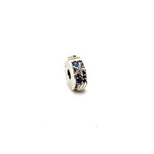 Pandora Ocean Starfish Sea Shell Blue Crystal Clip Charm Sterling Silver S925